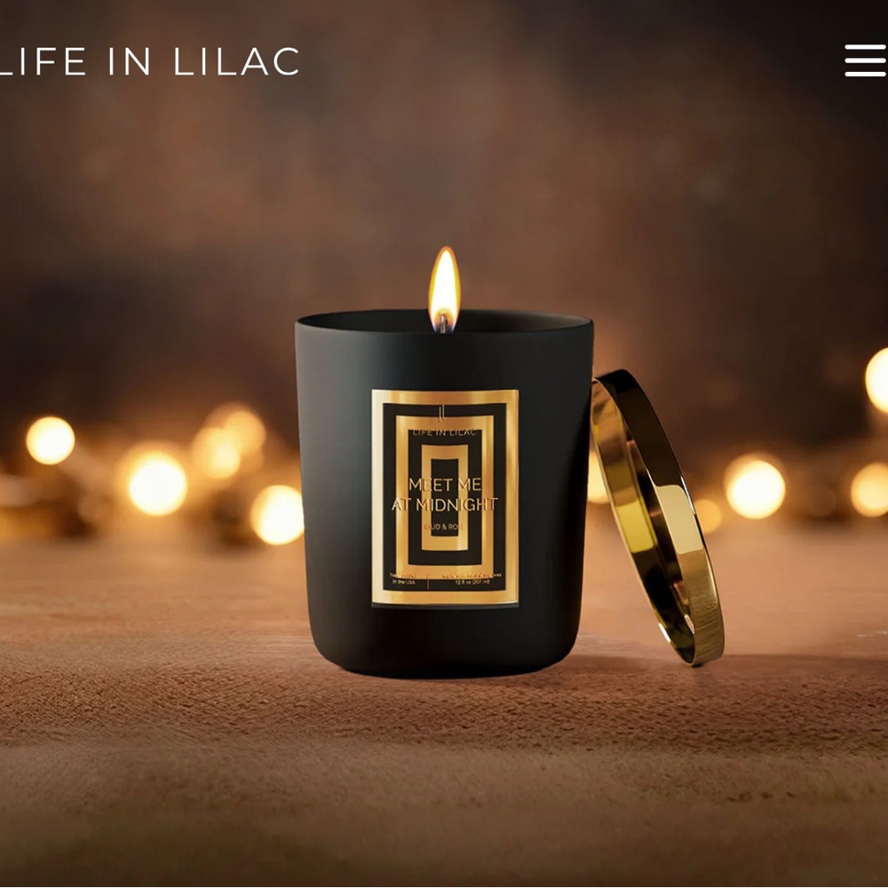 Black and Gold Scented Candle